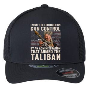 I Won't Be Lectured On Gun Control Shirt Funny Biden Taliban Flexfit Unipanel Trucker Cap