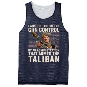 I Won't Be Lectured On Gun Control Shirt Funny Biden Taliban Mesh Reversible Basketball Jersey Tank