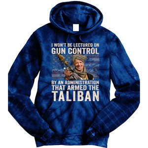 I Won't Be Lectured On Gun Control Shirt Funny Biden Taliban Tie Dye Hoodie