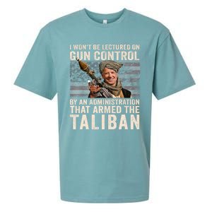 I Won't Be Lectured On Gun Control Shirt Funny Biden Taliban Sueded Cloud Jersey T-Shirt