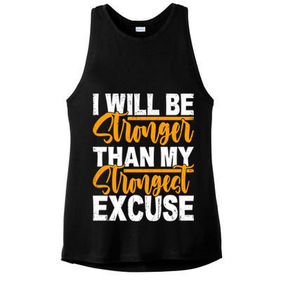 I Will Be Stronger Than My Strongest Excuse Growth Mindset Gift Ladies PosiCharge Tri-Blend Wicking Tank