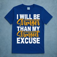 I Will Be Stronger Than My Strongest Excuse Growth Mindset Gift T-Shirt