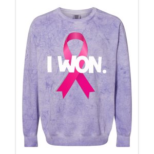 I Won Breast Cancer Awareness Survivor Colorblast Crewneck Sweatshirt