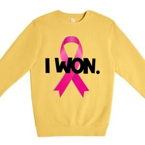 I Won Breast Cancer Awareness Survivor Premium Crewneck Sweatshirt