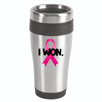 I Won Breast Cancer Awareness Survivor 16oz Travel Tumbler