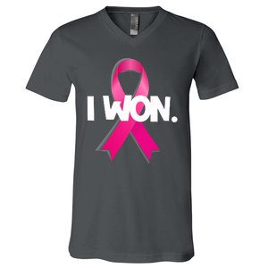 I Won Breast Cancer Awareness Survivor V-Neck T-Shirt