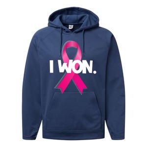 I Won Breast Cancer Awareness Survivor Performance Fleece Hoodie