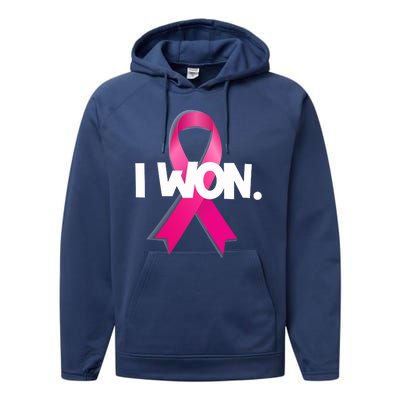 I Won Breast Cancer Awareness Survivor Performance Fleece Hoodie