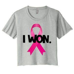 I Won Breast Cancer Awareness Survivor Women's Crop Top Tee