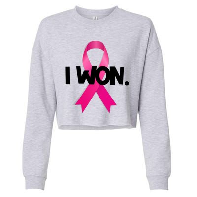 I Won Breast Cancer Awareness Survivor Cropped Pullover Crew