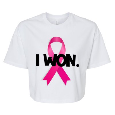 I Won Breast Cancer Awareness Survivor Bella+Canvas Jersey Crop Tee