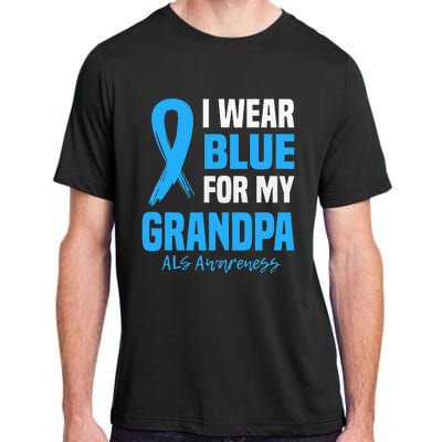 I Wear Blue For My Grandpa Als Awareness Angel Ribbon Adult ChromaSoft Performance T-Shirt