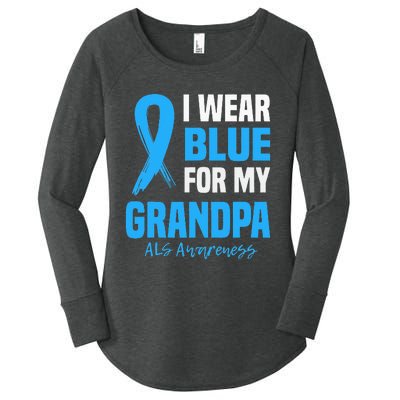 I Wear Blue For My Grandpa Als Awareness Angel Ribbon Women's Perfect Tri Tunic Long Sleeve Shirt