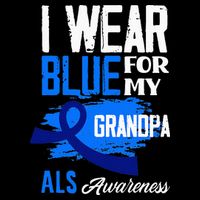 I Wear Blue For My Grandpa Support ALS Awareness Impact Tech Backpack