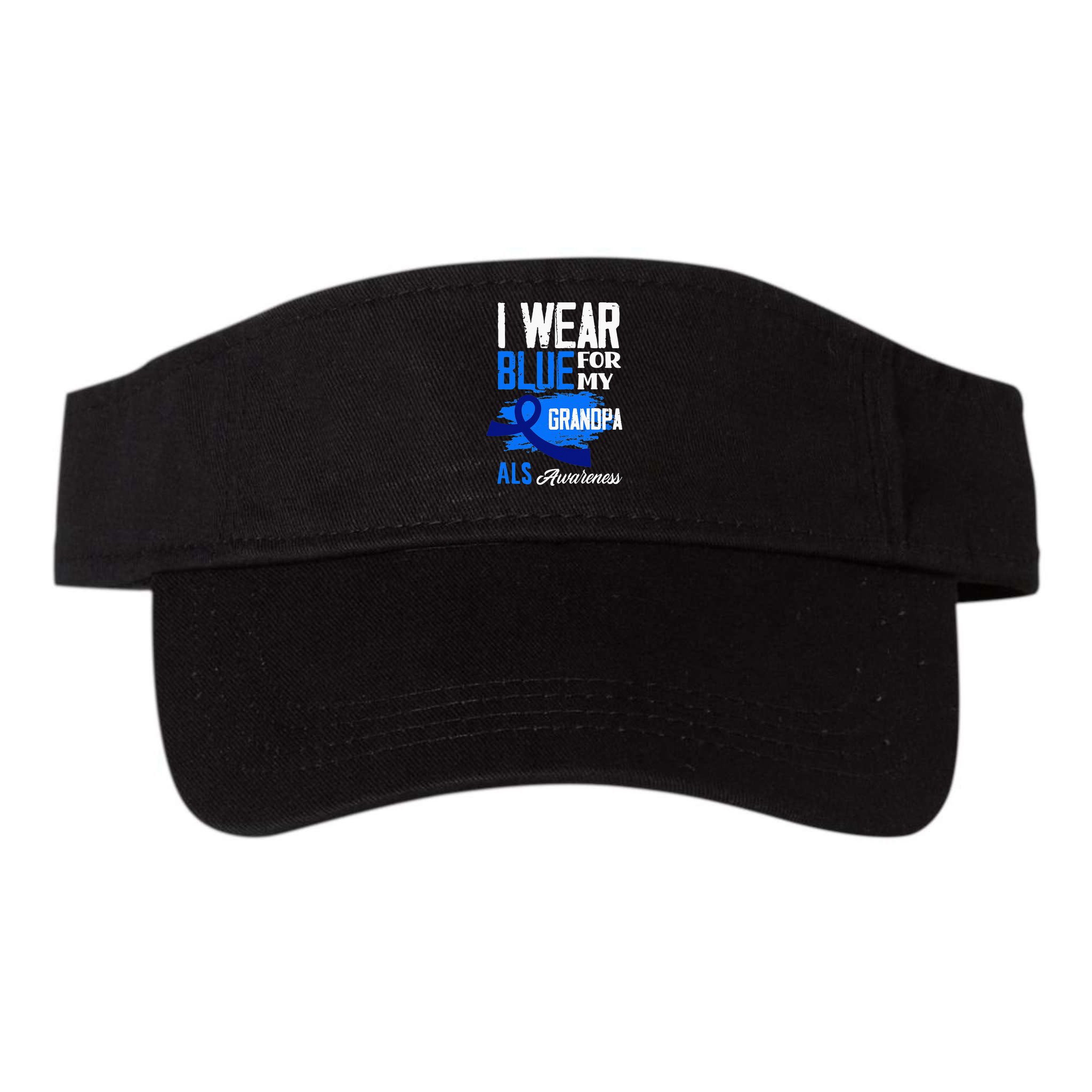I Wear Blue For My Grandpa Support ALS Awareness Visor