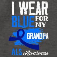 I Wear Blue For My Grandpa Support ALS Awareness Vector Backpack