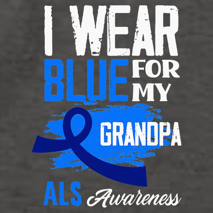 I Wear Blue For My Grandpa Support ALS Awareness Vector Backpack