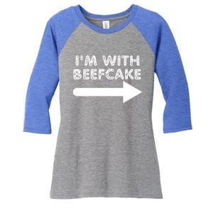 Im With Beefcake Women's Tri-Blend 3/4-Sleeve Raglan Shirt