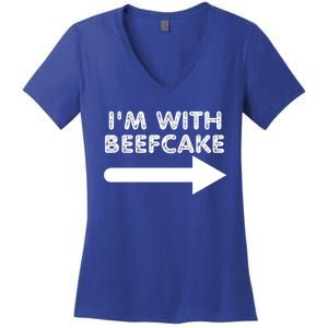 Im With Beefcake Women's V-Neck T-Shirt