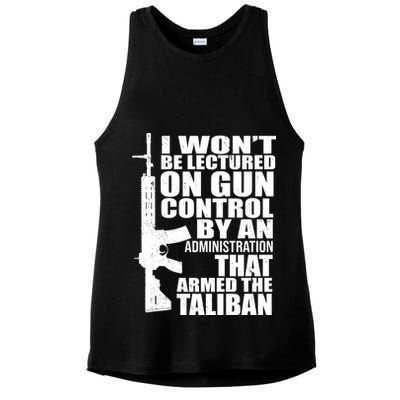 I Won't Be Lectured On Gun Control By An Administration Ladies PosiCharge Tri-Blend Wicking Tank