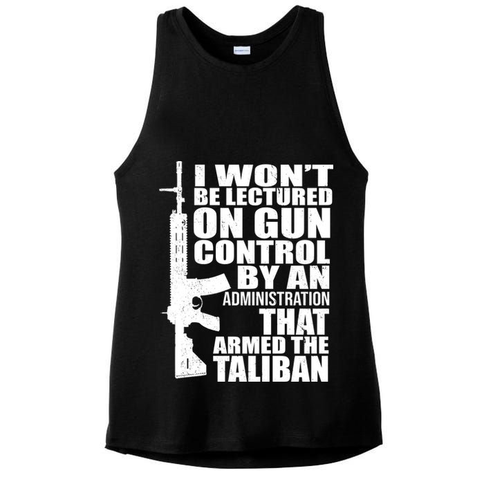 I Won't Be Lectured On Gun Control By An Administration Ladies PosiCharge Tri-Blend Wicking Tank