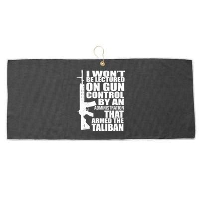 I Won't Be Lectured On Gun Control By An Administration Large Microfiber Waffle Golf Towel