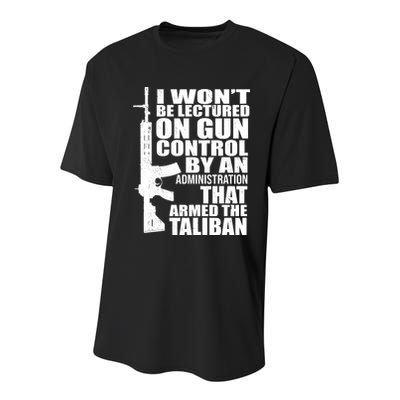 I Won't Be Lectured On Gun Control By An Administration Youth Performance Sprint T-Shirt