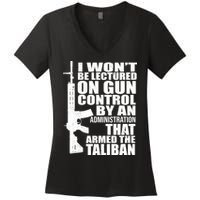 I Won't Be Lectured On Gun Control By An Administration Women's V-Neck T-Shirt