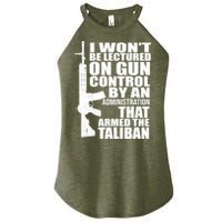 I Won't Be Lectured On Gun Control By An Administration Women's Perfect Tri Rocker Tank