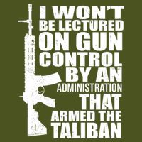 I Won't Be Lectured On Gun Control By An Administration Women's Perfect Tri Rocker Tank