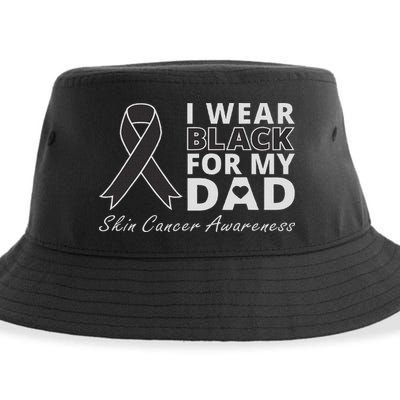 I Wear Black For My Dad Melanoma Awareness Warrior Sustainable Bucket Hat