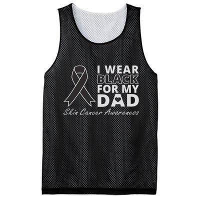 I Wear Black For My Dad Melanoma Awareness Warrior Mesh Reversible Basketball Jersey Tank