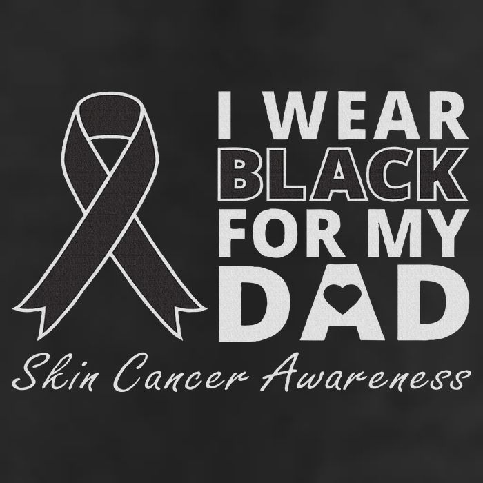 I Wear Black For My Dad Melanoma Awareness Warrior Hat