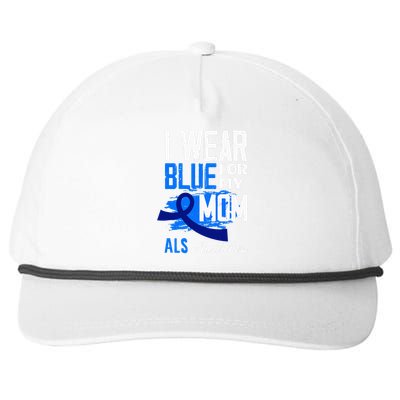 I Wear Blue For My Mom Mother Support ALS Awareness Snapback Five-Panel Rope Hat