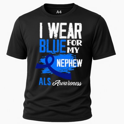 I Wear Blue For My Nephew Support ALS Awareness Performance Shirt