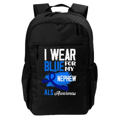 I Wear Blue For My Nephew Support ALS Awareness Backpack