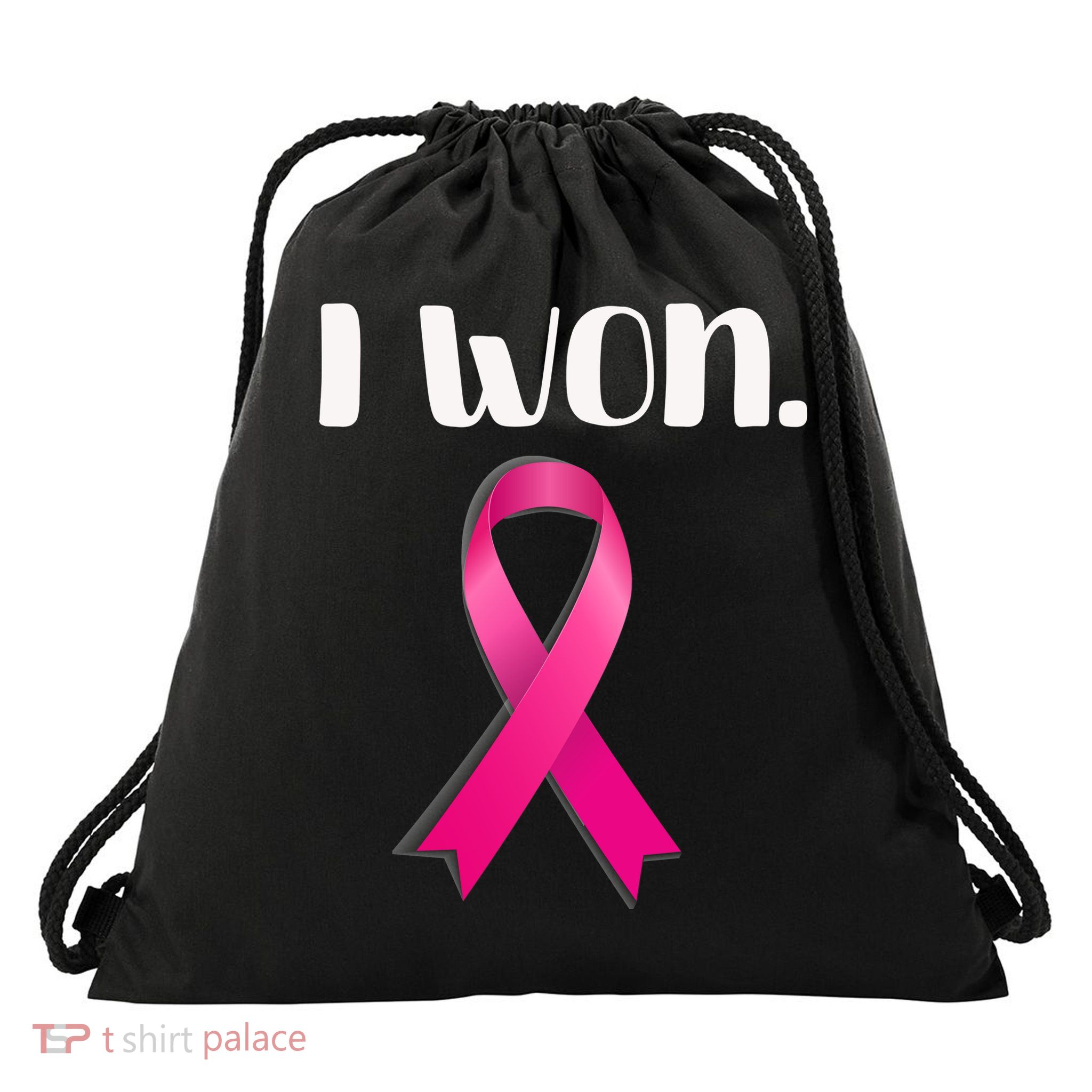 I Won Breast Cancer Awareness Strong Drawstring Bag