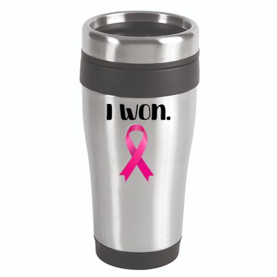 I Won Breast Cancer Awareness Strong 16oz Travel Tumbler