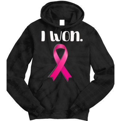 I Won Breast Cancer Awareness Strong Tie Dye Hoodie