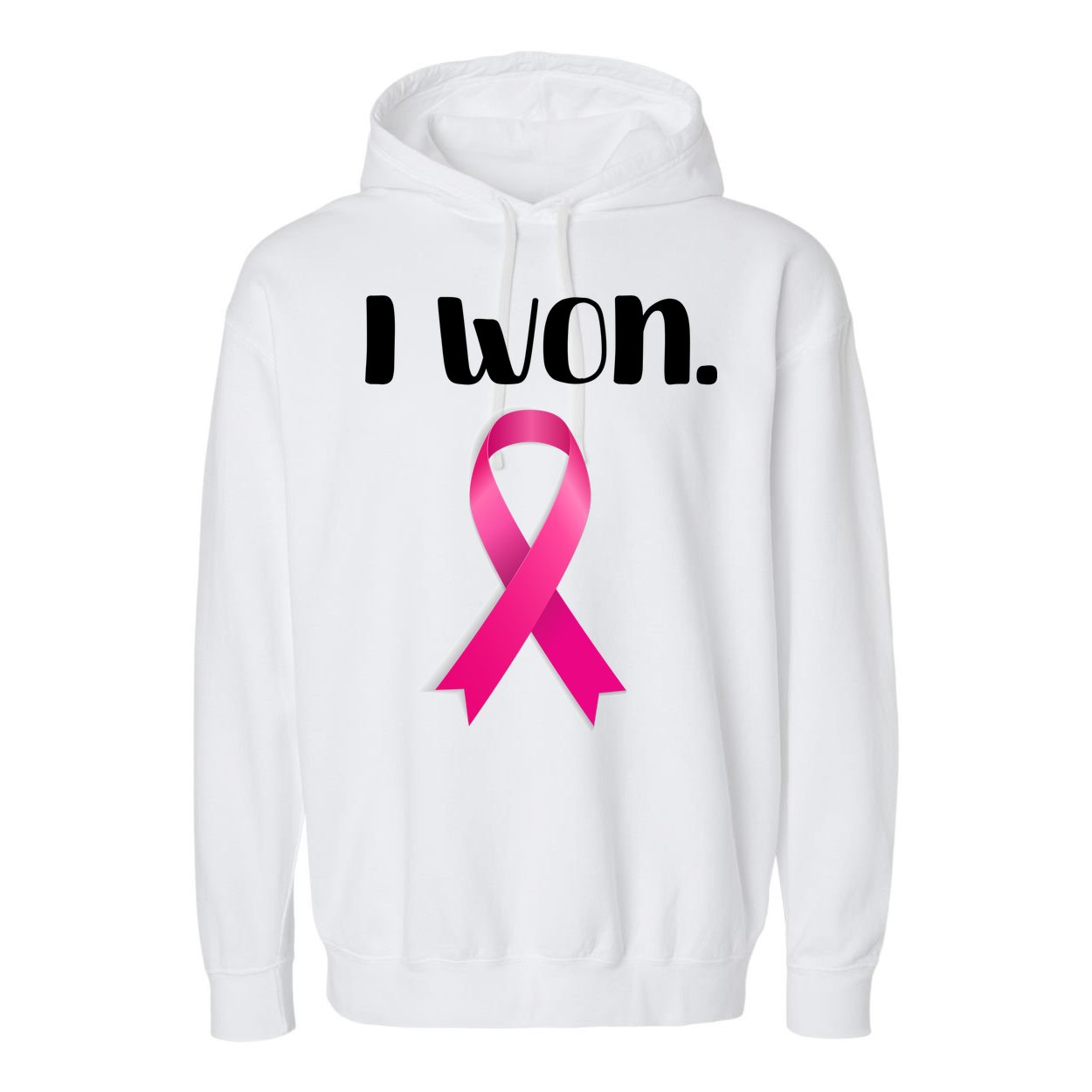 I Won Breast Cancer Awareness Strong Garment-Dyed Fleece Hoodie