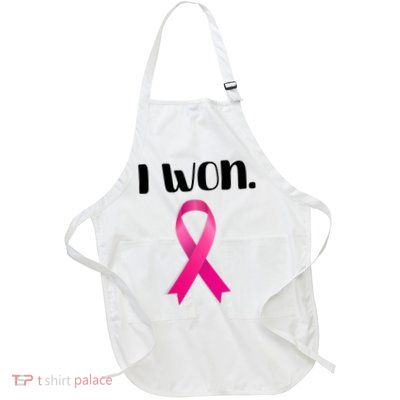 I Won Breast Cancer Awareness Strong Full-Length Apron With Pockets