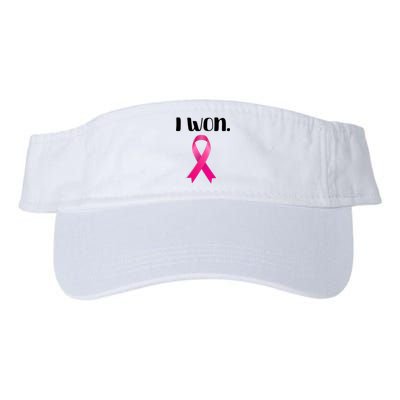 I Won Breast Cancer Awareness Strong Valucap Bio-Washed Visor