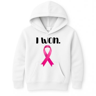 I Won Breast Cancer Awareness Strong Kids Hoodie