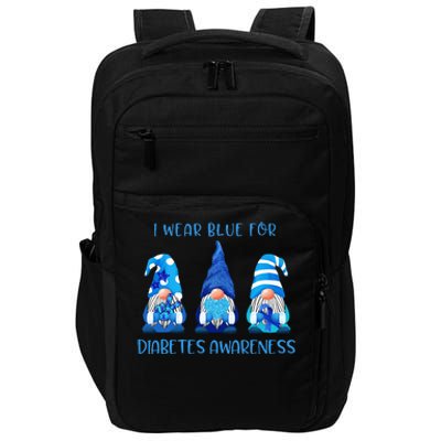 I Wear Blue For Diabetes Awareness Gnomes Peace Love Cure Impact Tech Backpack