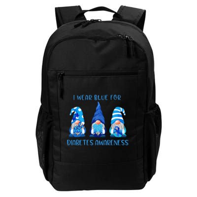 I Wear Blue For Diabetes Awareness Gnomes Peace Love Cure Daily Commute Backpack