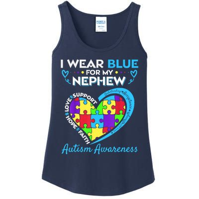 I Wear Blue For My Nephew Autism Awareness Uncle Aunt Ladies Essential Tank