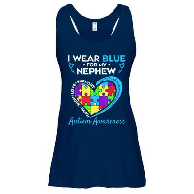 I Wear Blue For My Nephew Autism Awareness Uncle Aunt Ladies Essential Flowy Tank