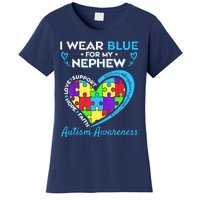 I Wear Blue For My Nephew Autism Awareness Uncle Aunt Women's T-Shirt