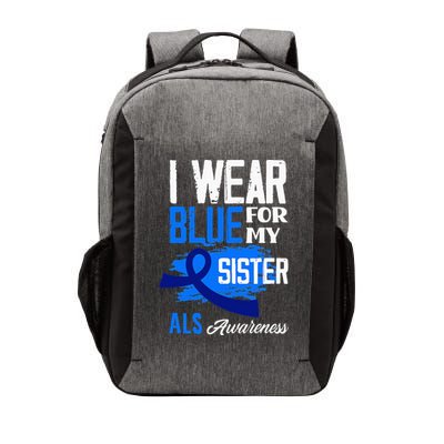 I Wear Blue For My Sister Support ALS Awareness Vector Backpack