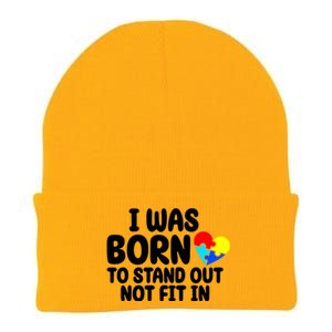 I Was Born To Stand Out Not Fit In Autism Awareness Knit Cap Winter Beanie